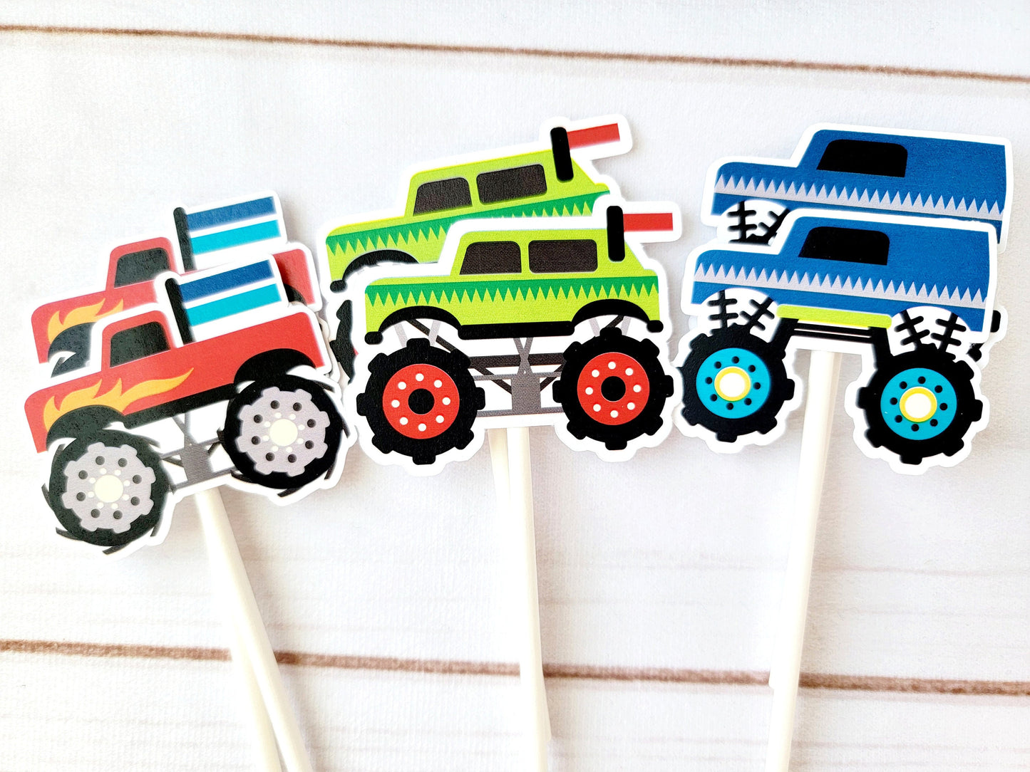 Monster Truck Cupcake Toppers Monster Truck Party Decorations Monster Truck Cake Toppers Monster Truck Birthday Supplies Monster Truck Party