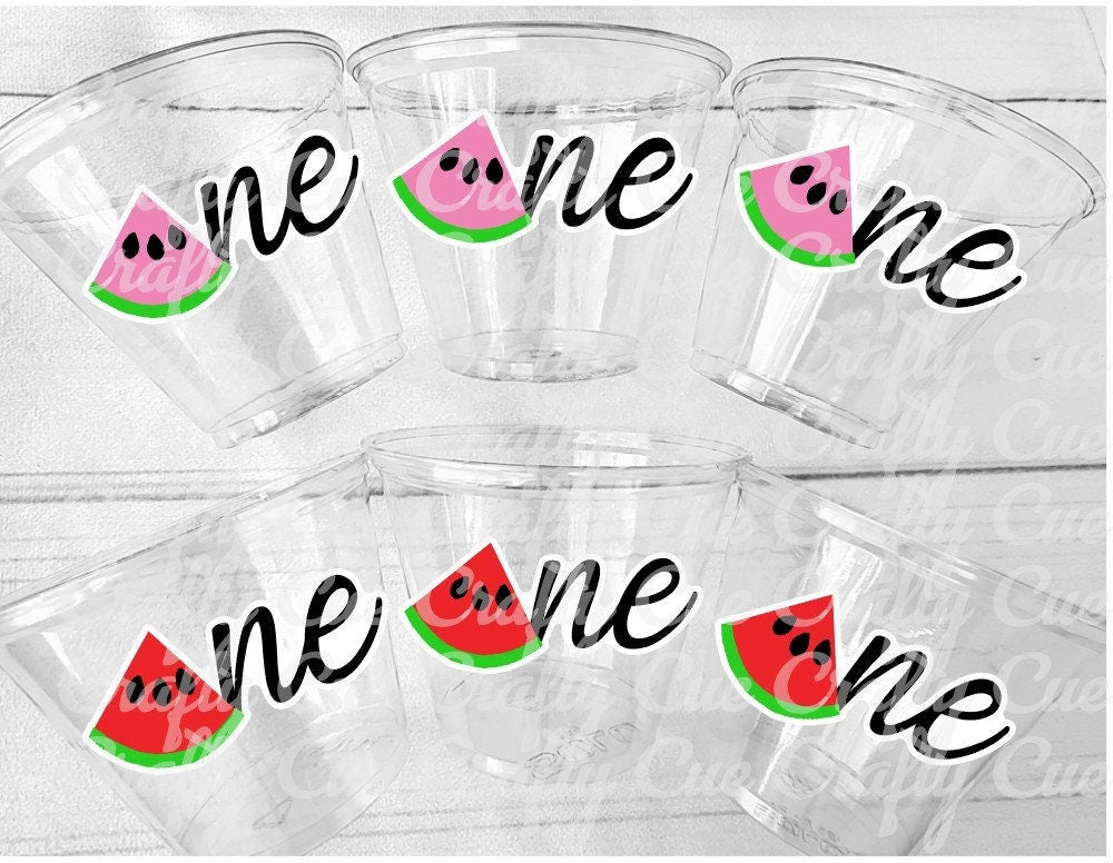 WATERMELON PARTY CUPS - Watermelon Party Favors Watermelon Treat Cups Watermelon Birthday One in a Melon First Birthday 1st Birthday