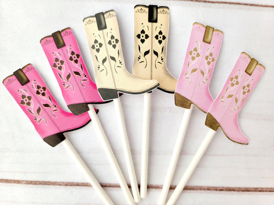 Cowgirl Boot Cupcake Toppers, Cowgirl Boot Party Decorations, Cowgirl Birthday Party