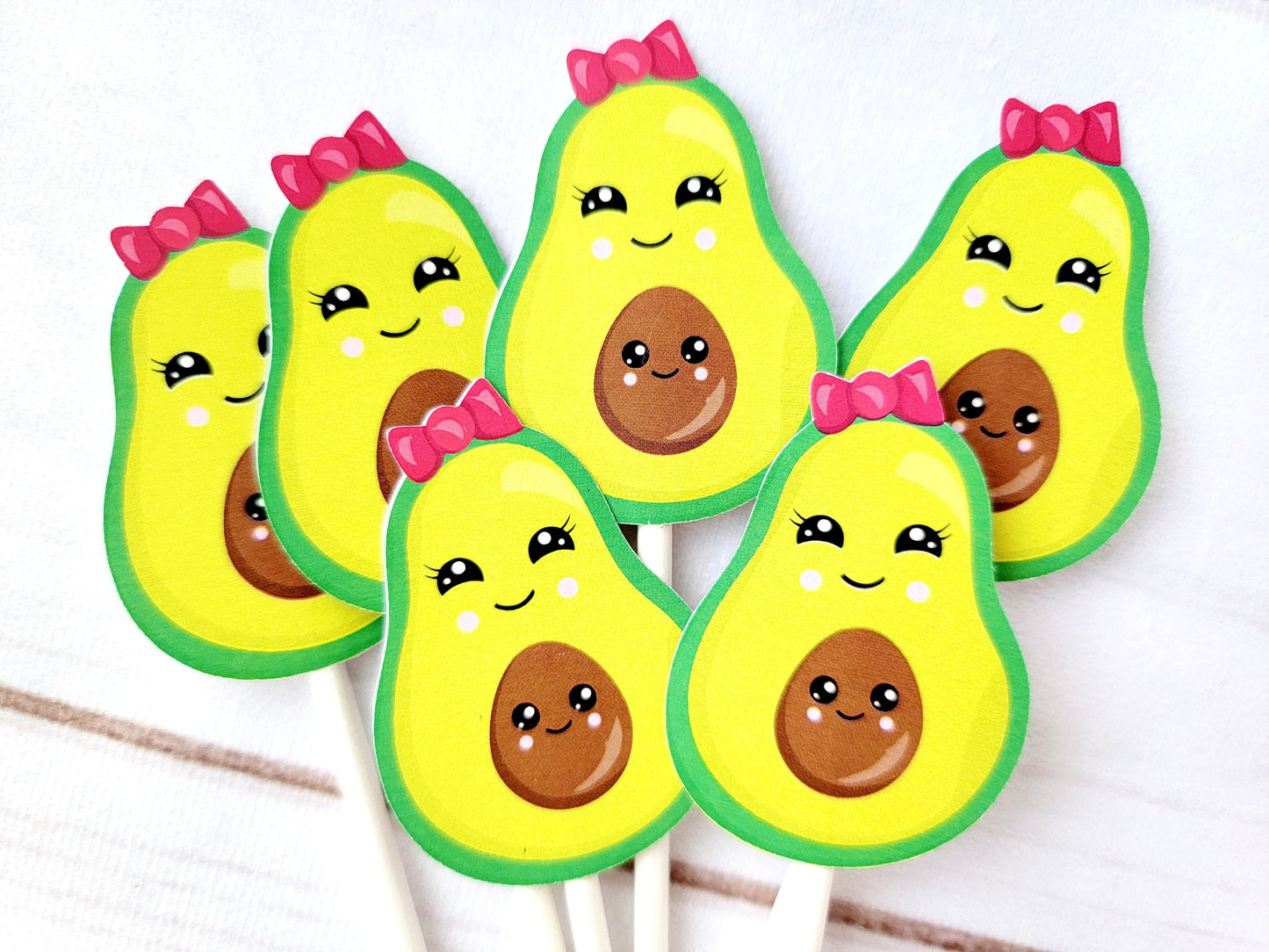 Avocado Girl Cupcake Toppers, Avocado Birthday, Avocado Decorations, Avocado Food Picks, Avocado Baby Shower