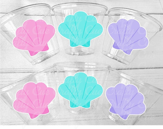 MERMAID PARTY CUPS - Mermaid Birthday Cups Mermaid Party Cups Mermaid Party Decorations Mermaid Party Favors Mermaid Seashell Cups