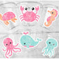 UNDER THE SEA Party Cups - Pink Under the Sea Birthday Under the Sea Party Crab Cups Octopus Cups Whale Cups, Ocean Birthday Ocean Party Sea