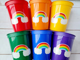RAINBOW PARTY CUPS - Rainbow Cups Rainbow Decorations Rainbow Birthday Rainbow Party Rainbow Party Favors Rainbow Baby Shower Pastel Rainbow