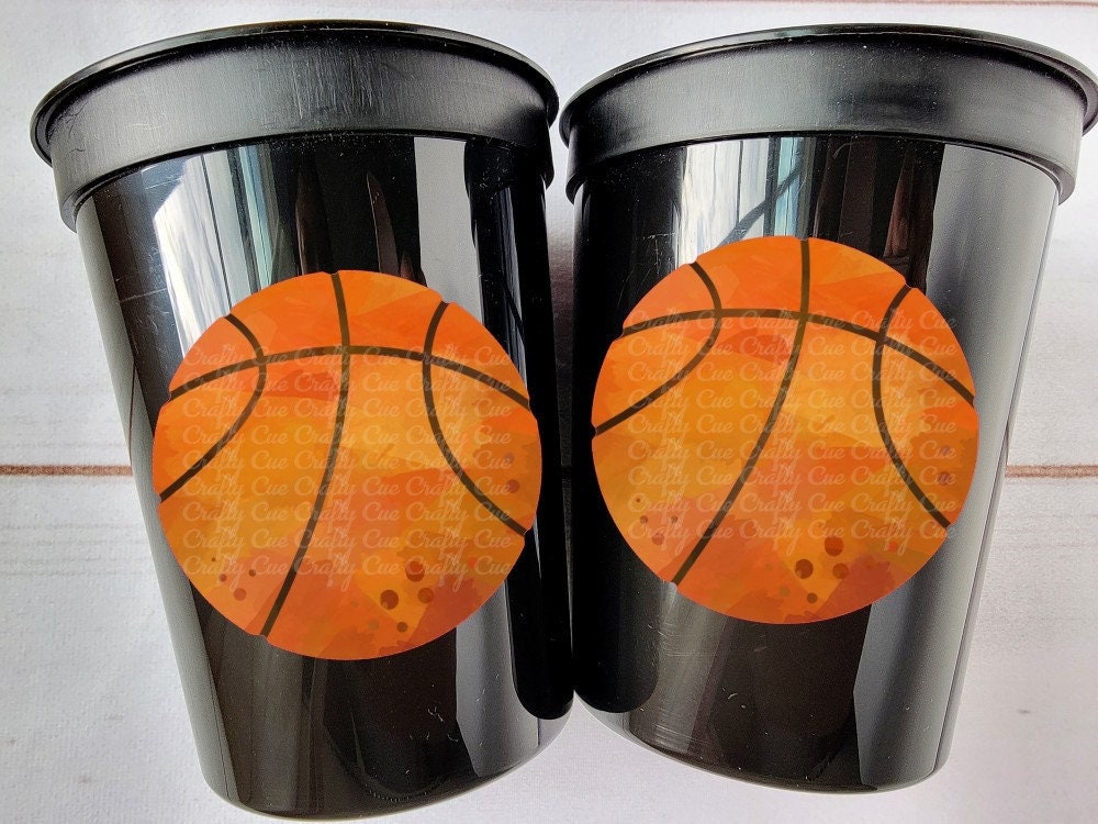 BASKETBALL PARTY CUPS - Basketball Birthday Cups Basketball Cups Basketball Favors Basketball Party Sports Party Cups Sports Birthday