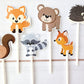 Woodland Animal Cupcake Toppers, Woodland Cupcake Toppers, Forest Animals, Bear, Squirrel, Fox, Raccoon, Porcupine, Deer (103171047P)