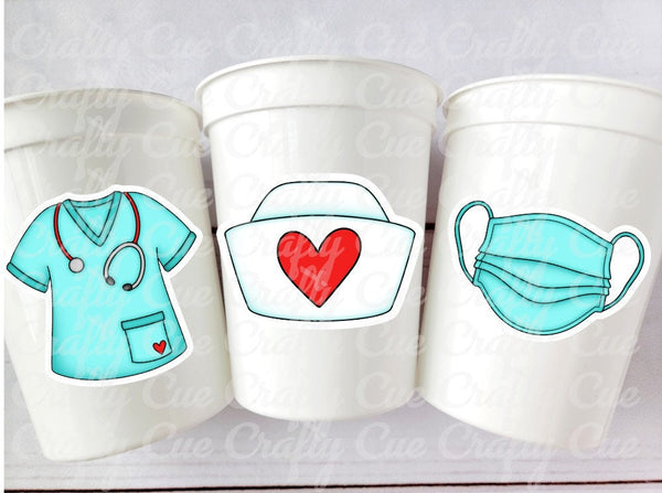 Nursing Party Cups Doctor Party Cups Nurse Party Cups Nursing Party Rn Party Decorations Medical School Party Nurse Graduation Party Meds