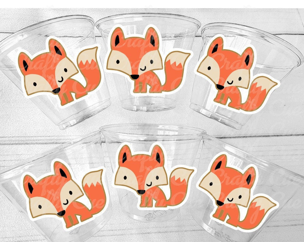 FOX PARTY CUPS - Fox Treat Cups Fox Favors Fox Decorations Woodland Birthday Woodland Baby Shower Woodland Birthday Party Fox Baby Shower