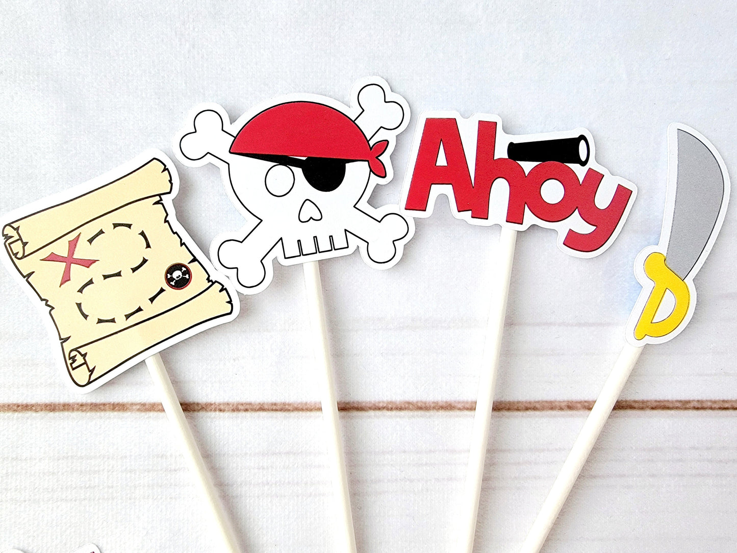 Pirate Party Cupcake Toppers Pirate Party Decorations Pirate Birthday Party Pirate Baby Shower Pirate Cake Toppers