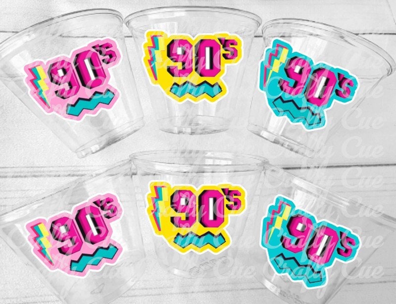 I Love the 90'S PARTY CUPS - 90's Birthday Cups 90's Party Cups 90's Decorations 90's Birthday Party 90's Birthday Party Decorations 90s 80s