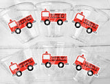Firetruck Party Cups, Firetruck Treat Cups, Firetruck Party Favors, Firetruck Birthday Favors, Fire Truck Party Favors, Fire truck Birthday