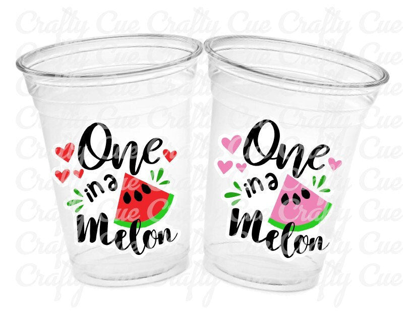 WATERMELON PARTY CUPS - Watermelon Party Favors Watermelon Treat Cups Watermelon Birthday One in a Melon First Birthday 1st Birthday