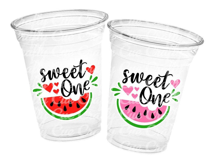 WATERMELON PARTY CUPS - Watermelon Party Favors Watermelon Treat Cups Watermelon Birthday One in a Melon First Birthday 1st Birthday