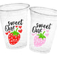 STRAWBERRY PARTY CUPS -Strawberry Birthday Cups Strawberry Cups First Birthday Strawberry Party Decorations Strawberry Baby Shower Sweet One
