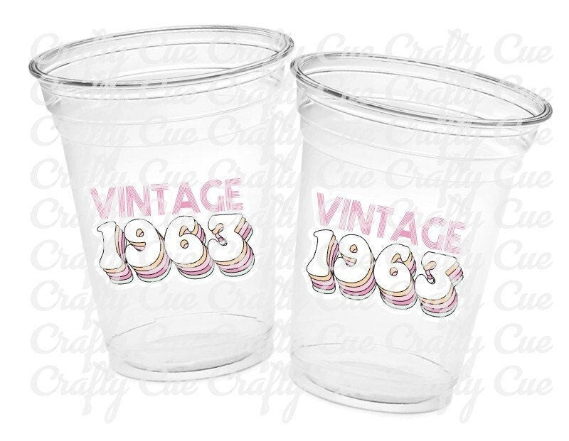 60th PARTY CUPS - Vintage 1963 Cups Best of 1963 60th Birthday Party 60th Birthday Favors 60th Party 60th Party Decorations 1963 Birthday
