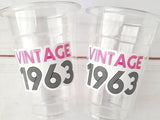60th PARTY CUPS - Vintage 1963 Cups Best of 1963 60th Birthday Party 60th Birthday Favors 60th Party 60th Party Decorations 1963 Birthday