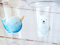 WINTER ARCTIC ANIMAL Party Cups - Disposable Winter Animal Cups Winter Baby Shower Winter Party Decorations Winter Wonderland Baby Shower