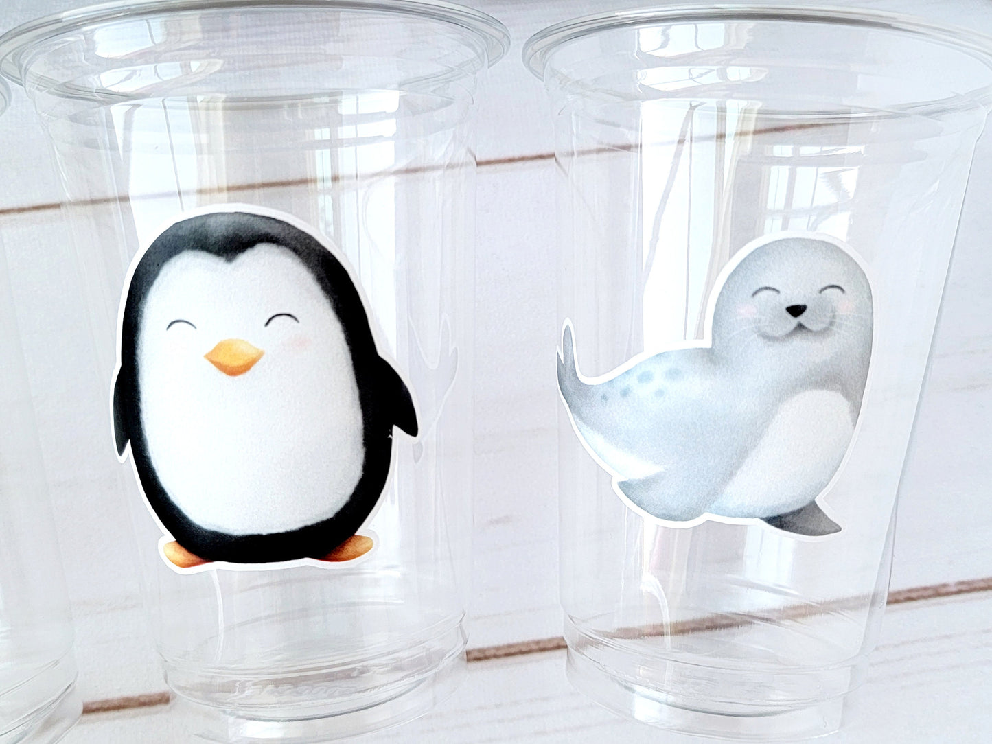 WINTER ARCTIC ANIMAL Party Cups - Disposable Winter Animal Cups Winter Baby Shower Winter Party Decorations Winter Wonderland Baby Shower