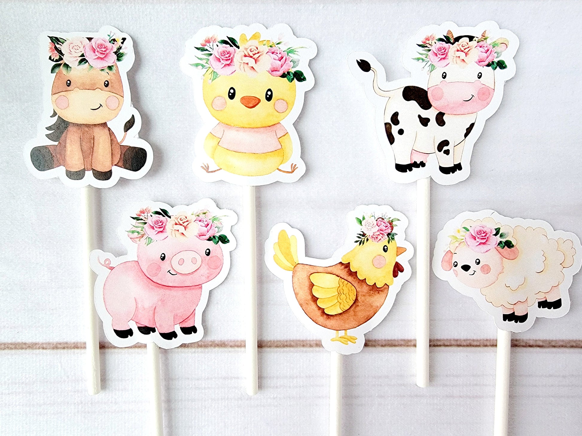 Farm Animal Cupcake Toppers, Farm Birthday Cupcake Toppers, Animal Cupcake Toppers