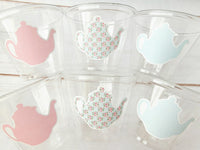 TEA PARTY CUPS - Tea Birthday Cups Tea Party Favors Tea Party Baby Shower Tea Party Decorations Tea Party Supplies Teapot Cups Teapot Decor