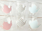 TEA PARTY CUPS - Tea Birthday Cups Tea Party Favors Tea Party Baby Shower Tea Party Decorations Tea Party Supplies Teapot Cups Teapot Decor