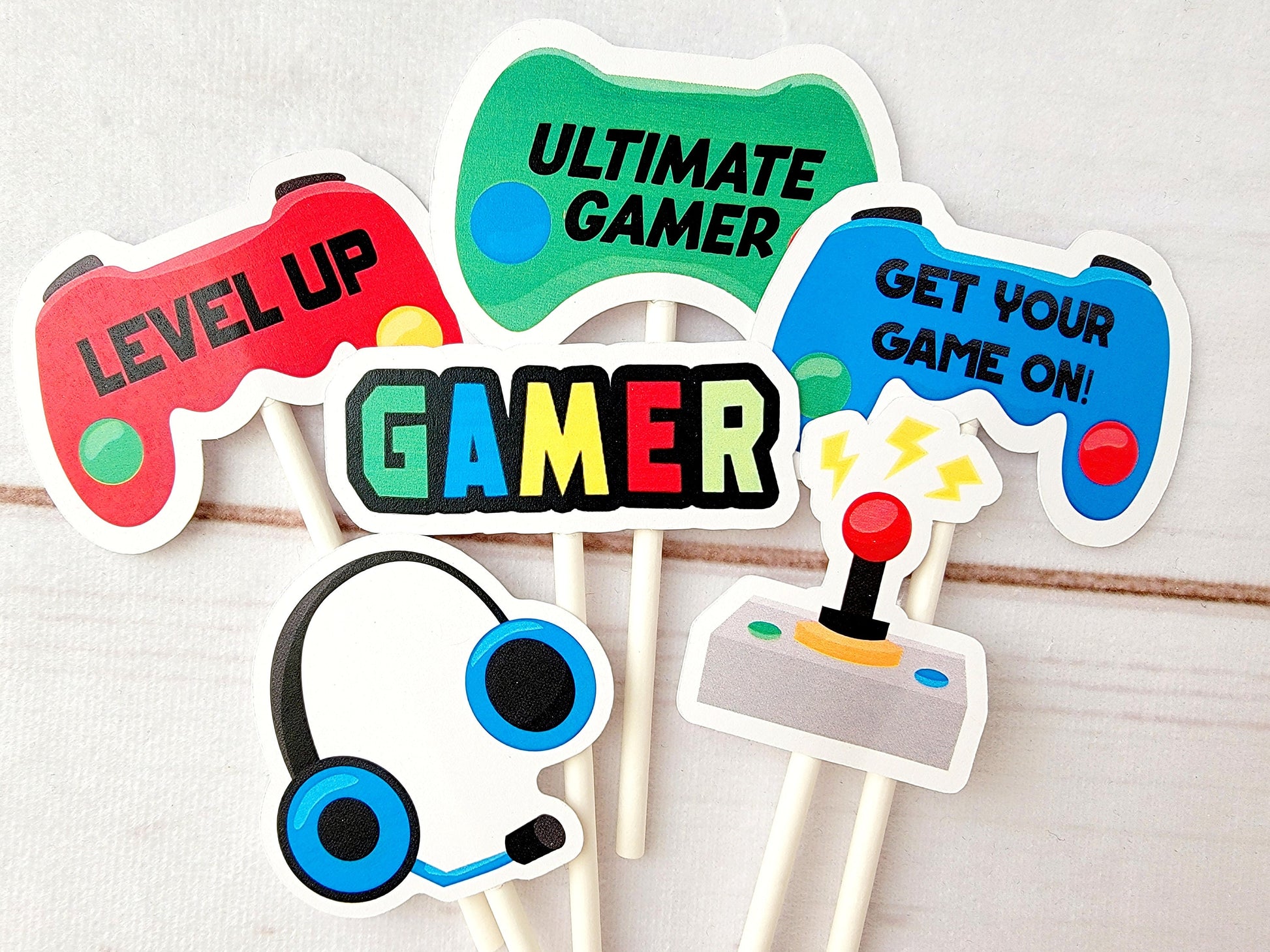 Video Game Cupcake Toppers - Gaming Cupcake Toppers - Gamer Cupcake Toppers