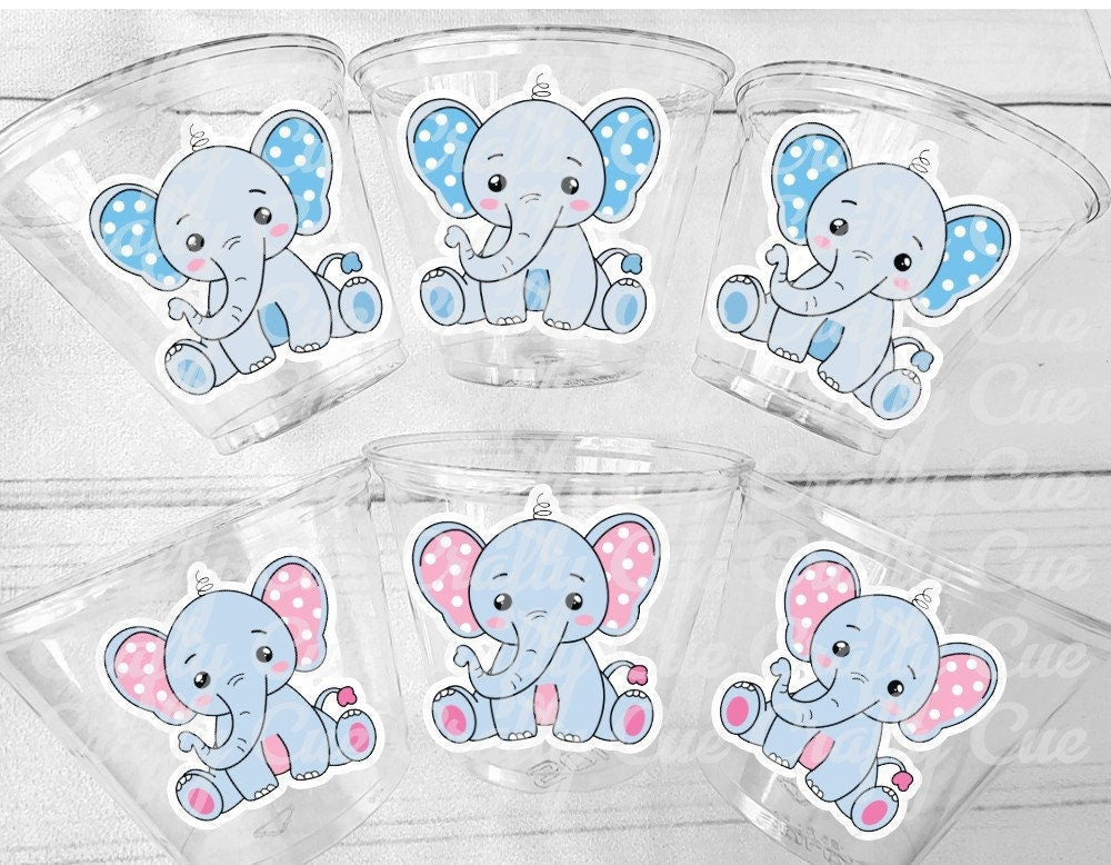 ELEPHANT PARTY CUPS- Elephant Cups Elephant Decorations Elephant Birthday Elephant Gender Reveal Elephant Party Favors Elephant Baby Shower