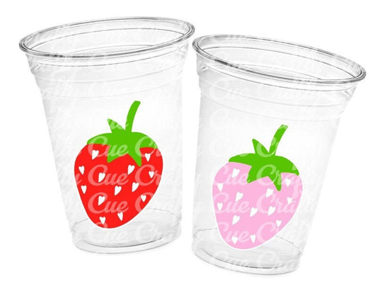 STRAWBERRY PARTY CUPS - Strawberry Birthday Cups Strawberry Cups First Birthday Strawberry Party Decorations Strawberry Baby Shower