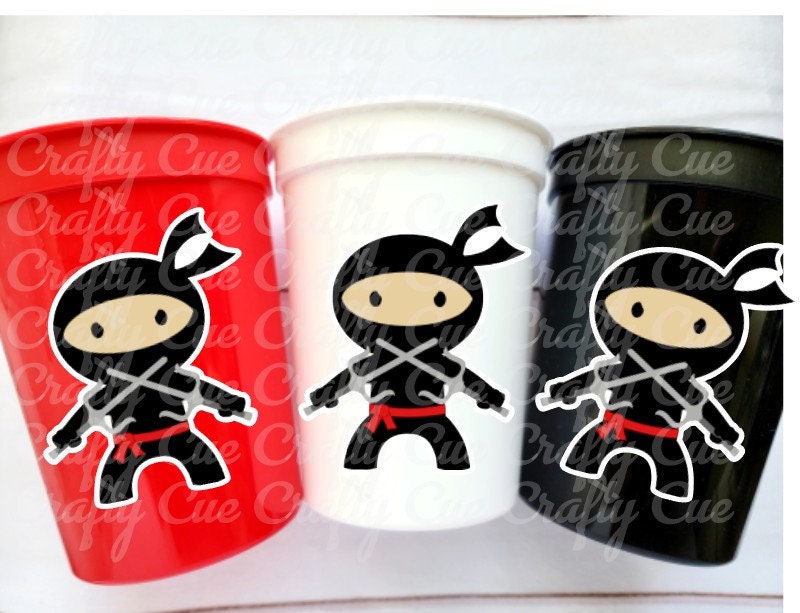NINJA PARTY CUPS - Ninja Cups Ninja Birthday Party Ninja Party Decorations Ninja Party Supplies Ninja Treat Cups Ninja Party Favors Karate