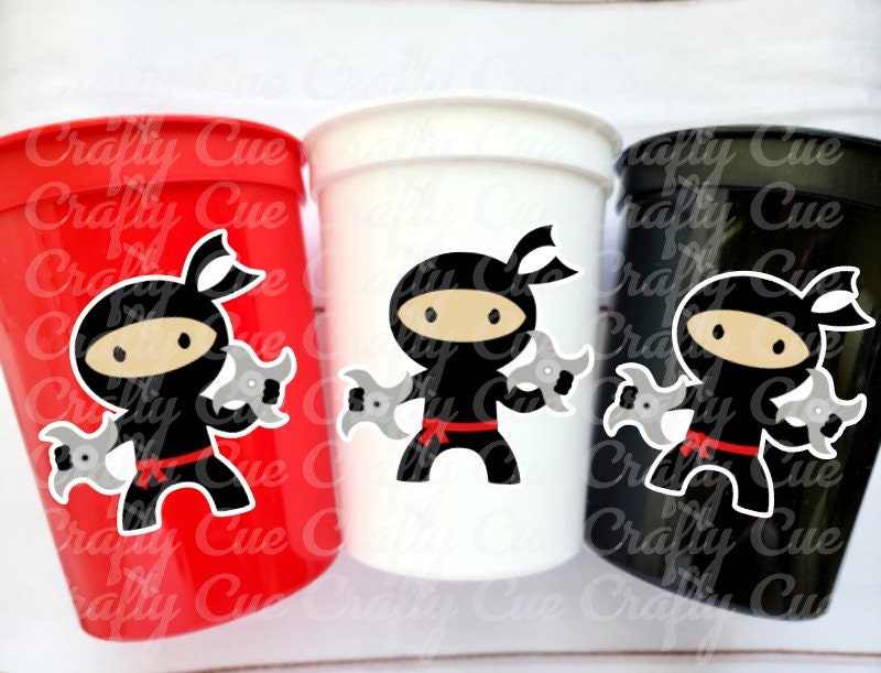 NINJA PARTY CUPS - Ninja Cups Ninja Birthday Party Ninja Party Decorations Ninja Party Supplies Ninja Treat Cups Ninja Party Favors Karate