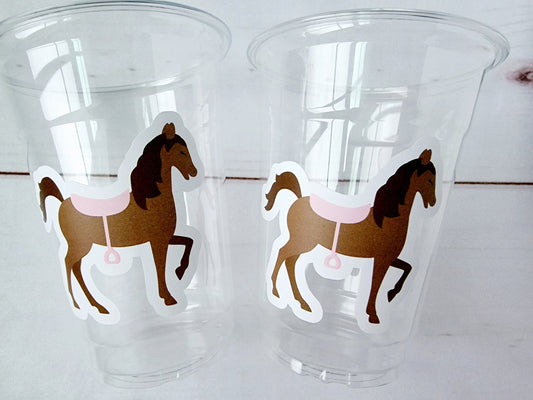 HORSE PARTY CUPS Horse Cups Horse Party Decorations Horse Baby Shower Horse Party Favors Derby Cowgirl Baby Shower Equestrian Party Cups