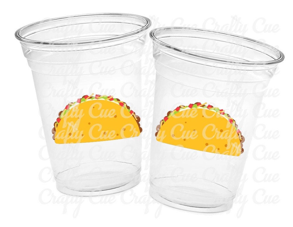 TACO PARTY CUPS - Taco Cups Taco Tuesday Cups Taco Party Taco Birthday Fiesta Party Decorations Cinco De Mayo Taco Twosday Party Taco Favors