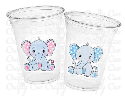 ELEPHANT PARTY CUPS- Elephant Cups Elephant Decorations Elephant Birthday Elephant Gender Reveal Elephant Party Favors Elephant Baby Shower