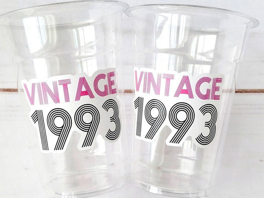 30th PARTY CUPS - Vintage 1993 Cups Best of 1993 30th Birthday Party 30th Birthday Favors 30th Party 30th Party Decorations 1993 Birthday