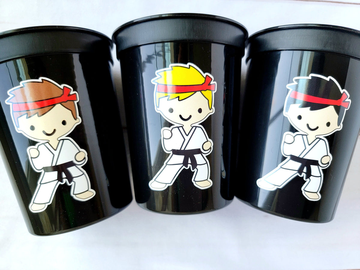KARATE PARTY CUPS - Karate Cups Karate Birthday Party Karate Party Decorations Karate Party Supplies Karate Treat Cups Karate Party Favors