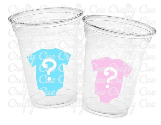 GENDER REVEAL Party Cups - Pink and Blue Party Cups Gender Reveal Party Favors One Piece Gender Reveal Gender Reveal Decorations Baby Shower