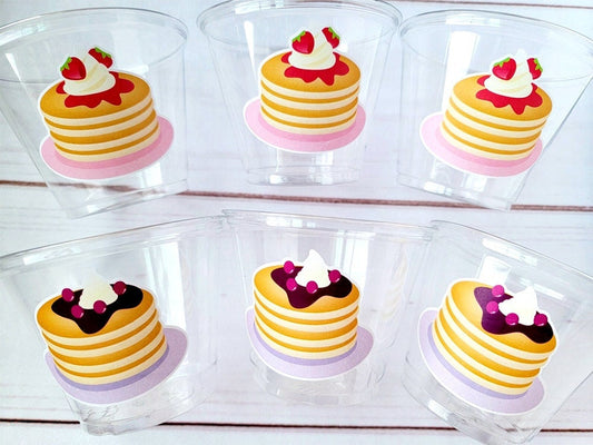 Pancake Party Cups, Pancake Treat Cups, Pancake Birthday, Pancake Party, Pancake Party Favors, Pancakes and Pajamas