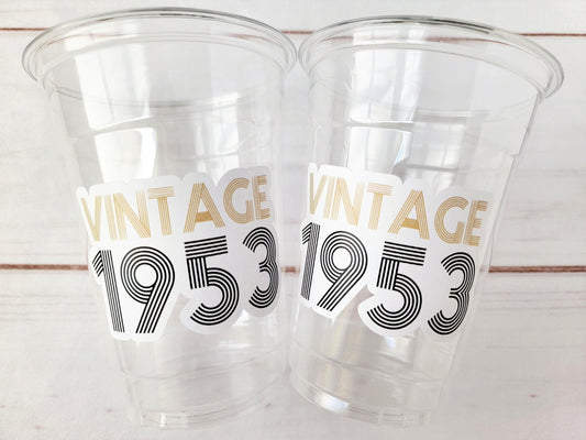 70th PARTY CUPS - Vintage 1954 Cups Best of 1954 70th Birthday Party 70th Birthday Favors 70th Party 70th Party Decorations 1954 Birthday