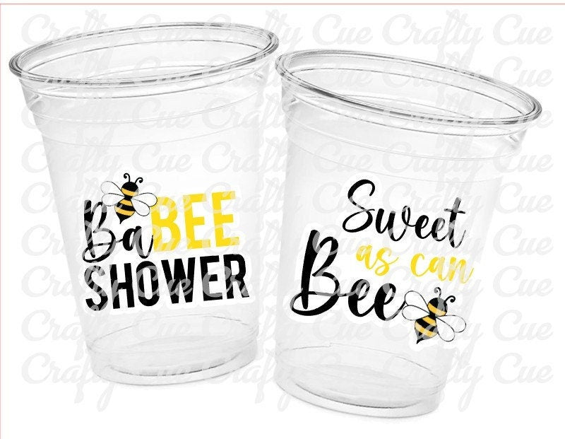 BEE PARTY CUPS - Bee Baby Shower Cups BaBee Shower Cups Sweet as can Bee Bumble Bee Party Favors Bee Decorations Bee Party Supplies Favors