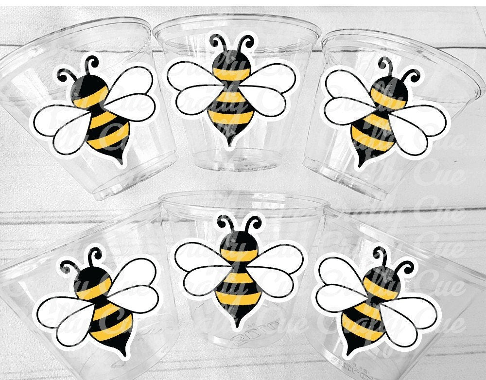 BEE PARTY CUPS - Bee Baby Shower Cups BaBee Shower Cups Sweet as can Bee Bumble Bee Party Favors Bee Decorations Bee Party Supplies Favors