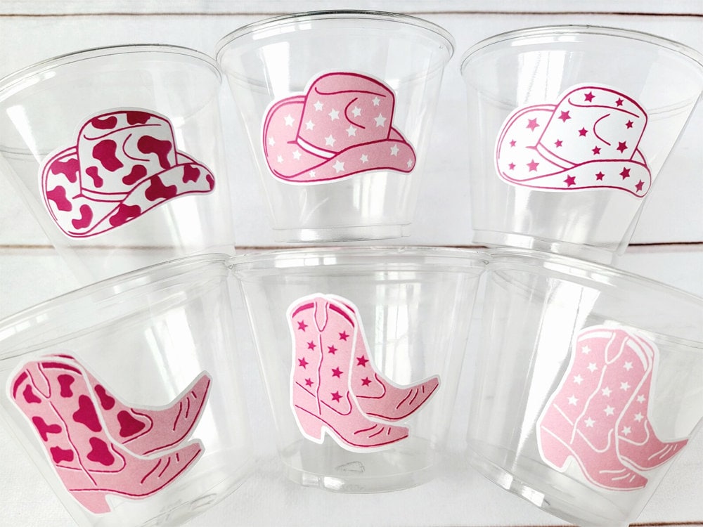 COWGIRL PARTY CUPS - Cowgirl Cups Cowgirl Party Decorations Cowgirl Baby Shower Decorations Baby Sprinkle Cowgirl Boots Birthday Decor Favor