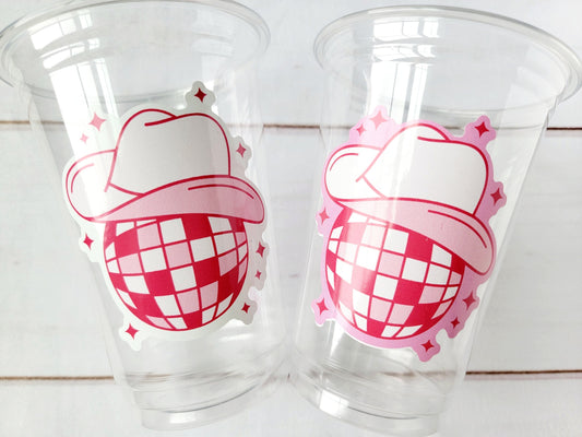 DISCO COWGIRL PARTY Cups -Cowgirl Cups Cowgirl Party Decorations Cowgirl Bachelorette Party Cowgirl Hat Birthday Rodeo Party Cups Disco Ball
