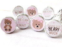 180 - TEDDY BEAR STICKERS Girl Baby Shower Favor Stickers Mini Candy Stickers Pink Baby Shower Sticker Pink Teddy Bear Stickers Shower Favor