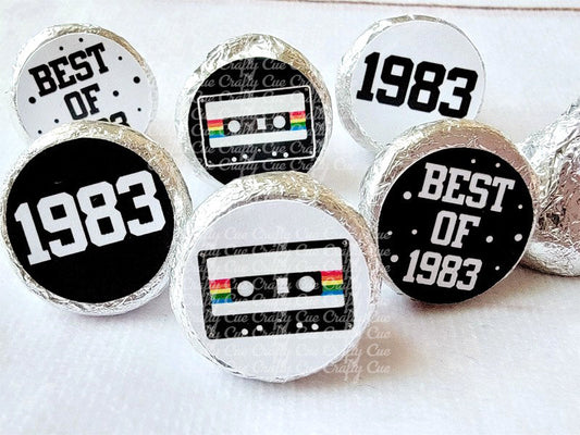 180 - 40th Birthday Cassette Tape Stickers 40th Birthday Party Favor Stickers for Candy Vintage 1984 40th Birthday Best of 1984 Birthday