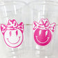 COWGIRL Happy FACE Cups Cowgirl Cups Cowgirl Party Favor Cowgirl Bachelorette Party Cowgirl Birthday Rodeo Party Cow Print Hat Cups Disco