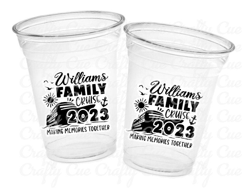 FAMILY CRUISE CUPS Family Reunion Cups Family Reunion Party Cups Family Reunion Party Favors Family Cruise Ship Reunion Cups Personalized