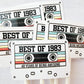 40th Birthday Party Cupcake Toppers - Cassette 40th Birthday Cupcake Toppers Best of 1983 Birthday Vintage 40th Birthday 40th Birthday Party