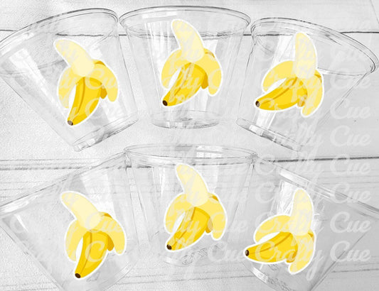 BANANA PARTY CUPS - Banana Party Favors Banana Treat Cups Banana Birthday Banana Party Favor Cups Monkey Birthday Party Fruit Party Cups