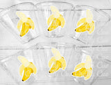 BANANA PARTY CUPS - Banana Party Favors Banana Treat Cups Banana Birthday Banana Party Favor Cups Monkey Birthday Party Fruit Party Cups