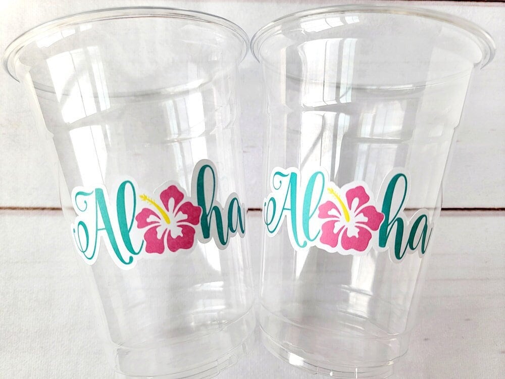 LUAU PARTY CUPS - Aloha Party Cups Luau Party Decoration, Luau Party Supplies Luau Baby Shower Tropical Party Decorations Hawaii Party Luau