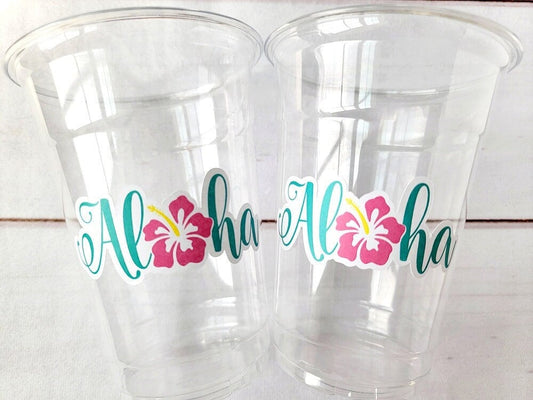 LUAU PARTY CUPS - Aloha Party Cups Luau Party Decoration, Luau Party Supplies Luau Baby Shower Tropical Party Decorations Hawaii Party Luau